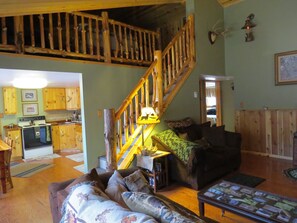 Stairway to the loft in the Pine Unit.