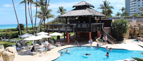 Hotel Main Pool and Tiki Bar view