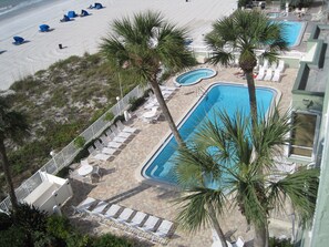 Pool and hot-tub view from balcony