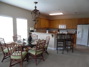 Dining room/Kitchen
Typical 3 BR unit-all units are furnished similarly
