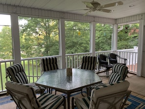 Enjoy the screened room view of the lake