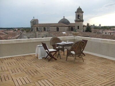 Breathtaking Terrace Views at the Foot of the Ancient Castle 