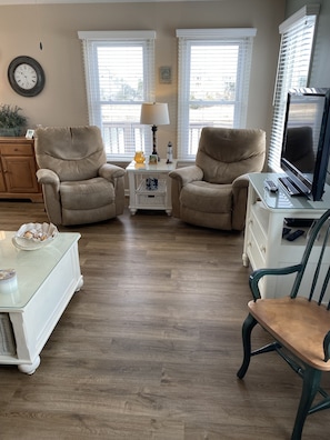 Two recliners in the great room for relaxing 