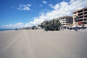 Our building from the beach we are the top corner apartment