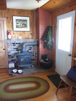 Entry way with wood Stove