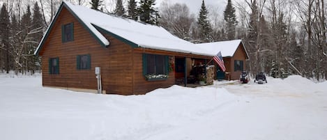 Warm and cozy cabin nestled in the woods with plenty of parking.