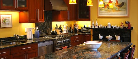 Kitchen with stainless steel applicances and plenty of counter space