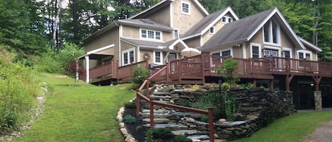 The attached apartment suite on left side of main house.