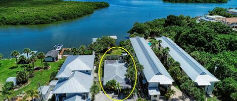 Aerial View of 2 bedroom 2 bath home on Lemon Bay!