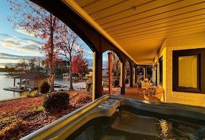 Hot Tub on the deck with views to the lake.