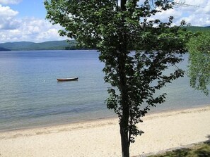 Beach area and lake