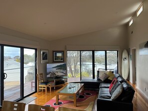 Upstairs living area.  Wrap around balconies