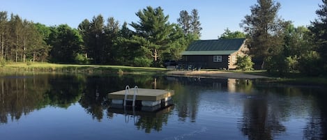 Kayak racing on the pond