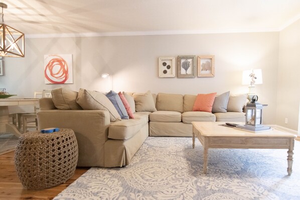 Large, comfy sectional in main living area