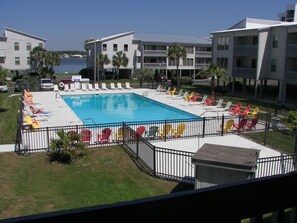 View of pool from our units balcony