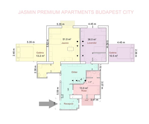 Layout plan of the apartments
