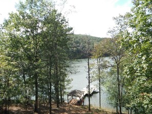 Upper back porch view.