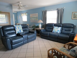 Reclining sofa & loveseat in living room