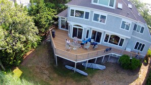 Back deck overlooking the water and Popponesset island