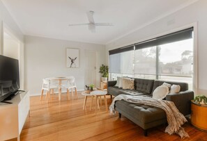 Lounge area with smart TV