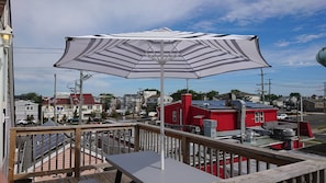 Table and umbrella on the deck