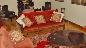cosy lounge with wood fire