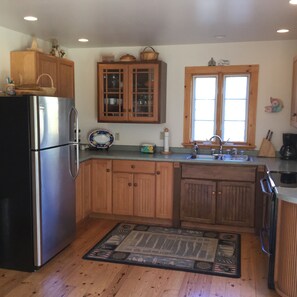 Kitchen with stainless steel appliances