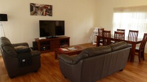 Open plan living and dining area