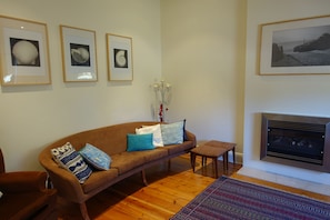 Lounge, air con, gas fire, lots of seating, TV, Foxtel, window, luxury & privacy