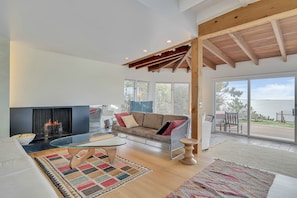 living room with fireplace