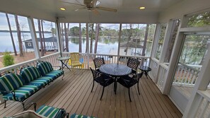 Great screened in porch with beautiful view of the lake