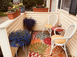 Small outdoor patio for guest use only.