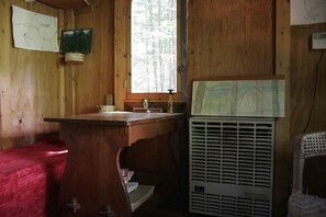 The Dining table and propane heater