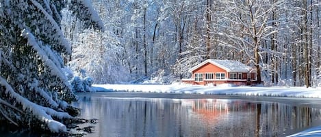 Winter's at the cabin are cozy especially next to the woodburner.