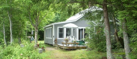 View of cottage from beach