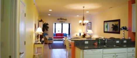 view into condo from hallway