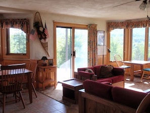Family room with sliders to patio