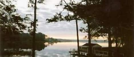 Beautiful sunrises from lakeside porch.