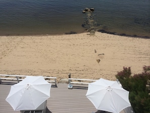 You can get onto the beach by just taking the stairs off your private deck.