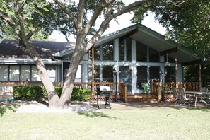 Windows! You'll get a great view of the lake from the living room and kitchen