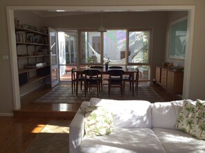 Living room, looking into the dining area