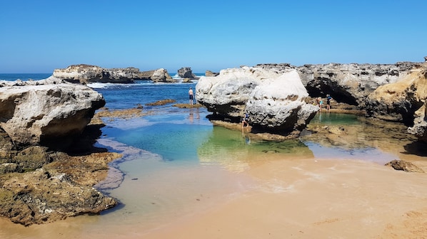 The rock pools. A 5 min walk from the shack.