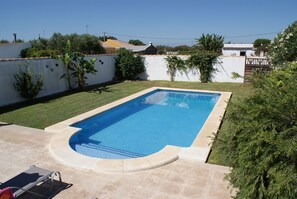 Secluded private pool and patio area