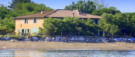 The villa seen from the sea.