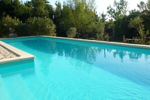 la piscine dans un écrin de verdure sans vis à vis