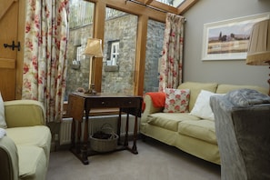 Sitting room view to secure enclosed yard area