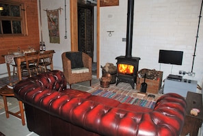 Sitting area with woodburner