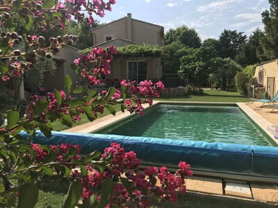 House with private heated and secured swimming pool and fenced garden