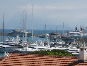 view of Antibes harbour from the apartment