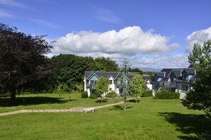 View from the rear decking area towards Gleneagles Golf Course